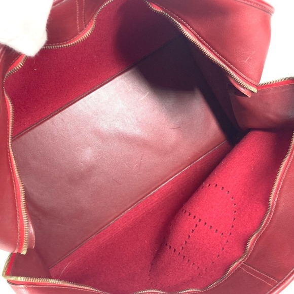 HERMES Red Leather Boston Bag - Picture 13 of 15